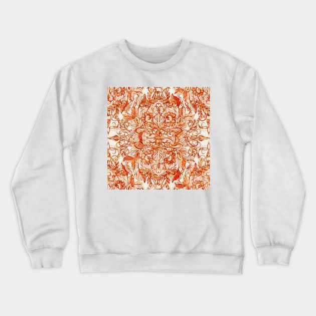 Art Nouveau Pattern in Pumpkin Spice Crewneck Sweatshirt by micklyn